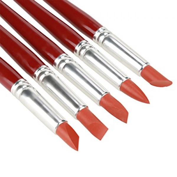 5pcs Red Large-Sized Rubber Tip Paint Shaping Modeling Wipe Out To...