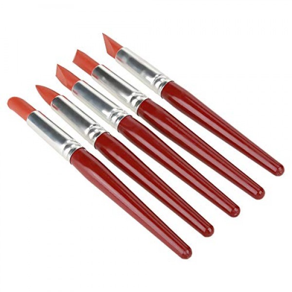 5pcs Red Large-Sized Rubber Tip Paint Shaping Modeling Wipe Out To...