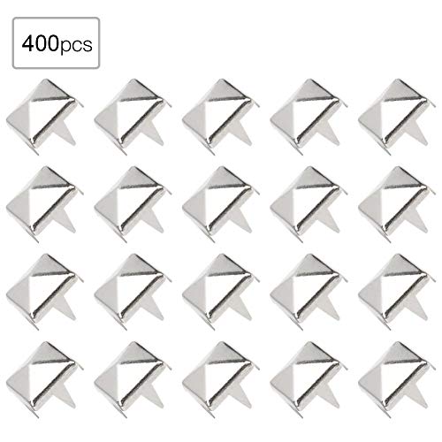HEEPDD 400pcs Square Spike Studs, 4MM-7MM DIY Leathercraft Spike R...