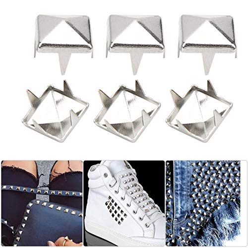 HEEPDD 400pcs Square Spike Studs, 4MM-7MM DIY Leathercraft Spike R...