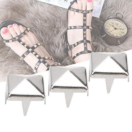 HEEPDD 400pcs Square Spike Studs, 4MM-7MM DIY Leathercraft Spike R...