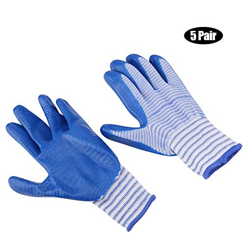 HEEPDD 5 Pcs Bite-Proof Animal Handling Gloves Short Rubber Zebra ...