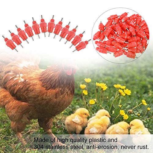 HEEPDD 50Pcs Automatic Water Nipple Drinker Waterer Feeder Poultry...