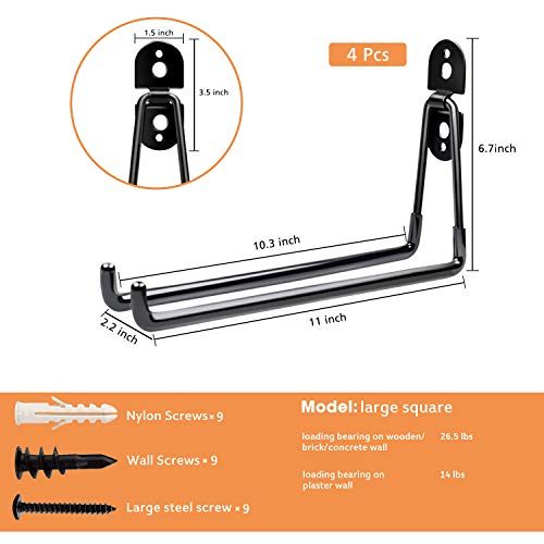 Heevir Garage Hooks Heavy Duty - 11 Inch Large Wall Mount Storage ...