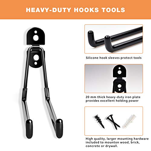 Heevir Garage Hooks Heavy Duty - 11 Inch Large Wall Mount Storage ...