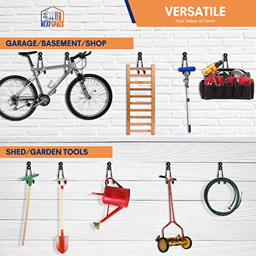 Heevir Garage Hooks Heavy Duty - 11 Inch Large Wall Mount Storage ...