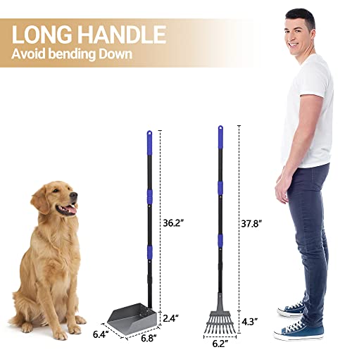 Heeyoo Dog Pooper Scooper, Dog Poop Tray and Rake Set, Pet Waste R...