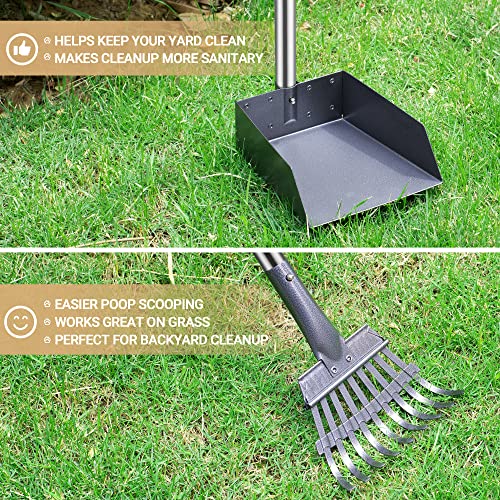 Heeyoo Dog Pooper Scooper, Dog Poop Tray and Rake Set, Pet Waste R...
