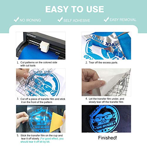 Heflashor Glitter Adhesive Craft Vinyl, Permanent Vinyl Sheets 12...