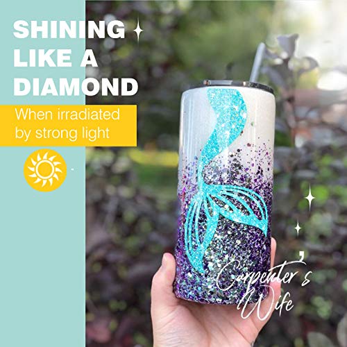 Heflashor Glitter Adhesive Craft Vinyl, Permanent Vinyl Sheets 12...