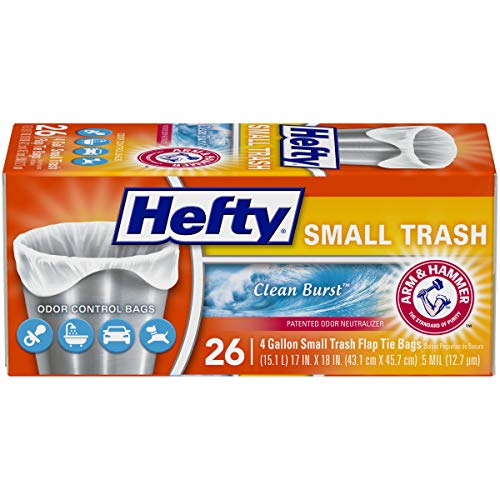 Hefty Flap Tie Small Trash Bags - Clean Burst, 4 Gallon, 312 Total...