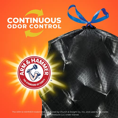 Hefty Ultra Strong Tall Kitchen Trash Bags, Blackout, Clean Burst,...