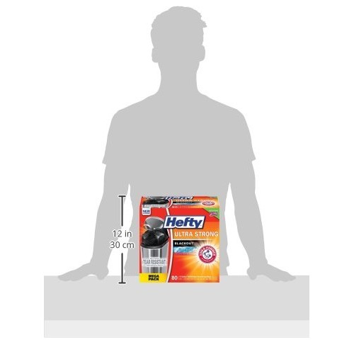 Hefty Ultra Strong Tall Kitchen Trash Bags, Blackout, Clean Burst,...