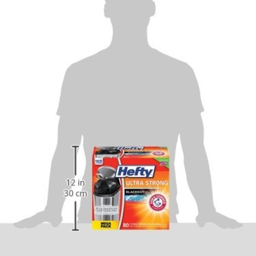 Hefty Ultra Strong Tall Kitchen Trash Bags, Blackout, Clean Burst,...