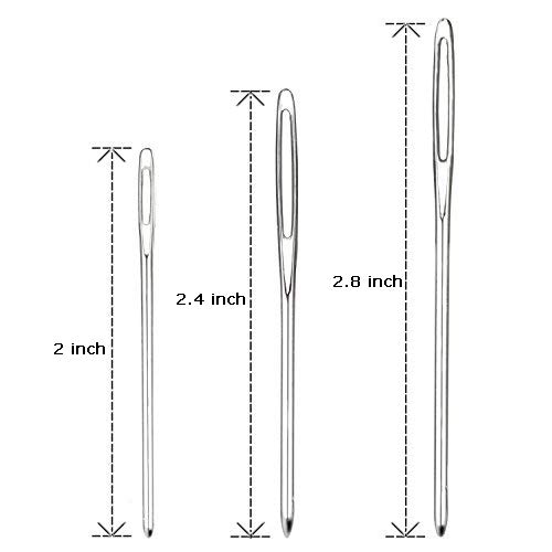 Hekisn Large-Eye Blunt Needles, 9 Piece Stainless Steel Yarn Knitt...