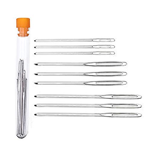 Hekisn Large-Eye Blunt Needles, 9 Piece Stainless Steel Yarn Knitt...