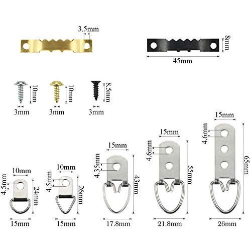 HELIFOUNER Picture Hanging Kit 480 PCS, Photo Frame Hanging Hooks ...