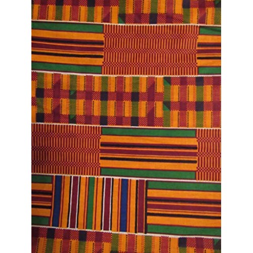African Kente Print #3- Serengeti Fabric 1 Yard Kente African Pr...