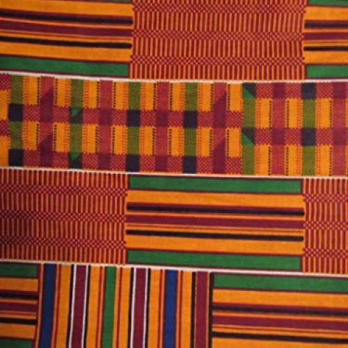 African Kente Print #3- Serengeti Fabric 1 Yard Kente African Pr...