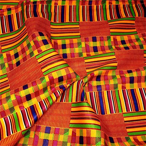 African Kente Print #3- Serengeti Fabric 6 Yards Kente African P...
