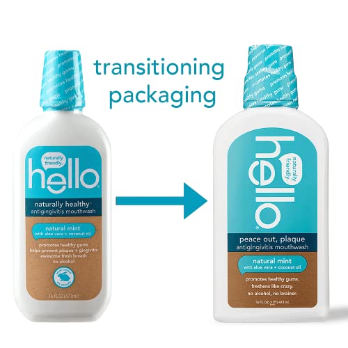 Hello Peace Out Plaque, Antigingivitis Alcohol Free Mouthwash, Nat...