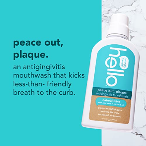 Hello Peace Out Plaque, Antigingivitis Alcohol Free Mouthwash, Nat...