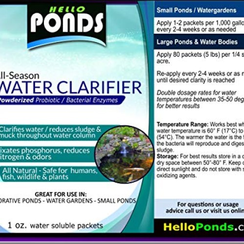 Pond Water Clarifier - Powder Bacteria for Small Ponds, Water Gard...