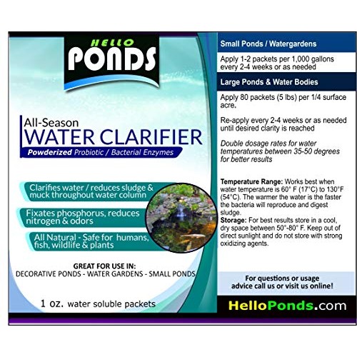 Pond Water Clarifier - Powder Bacteria for Small Ponds, Water Gard...