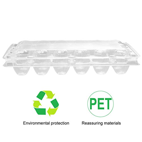 Hemoton 50pcs 18 Grids Small Eggs Tray Disposable Transparent Quai...