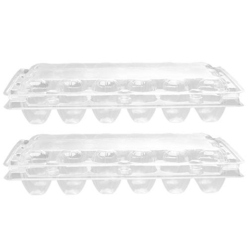 Hemoton 50pcs 18 Grids Small Eggs Tray Disposable Transparent Quai...