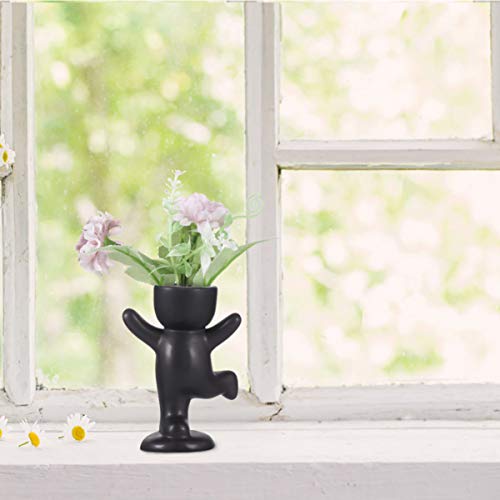 HEMOTON Head Planter Ceramic Air Plant Holders Table Top Display P...