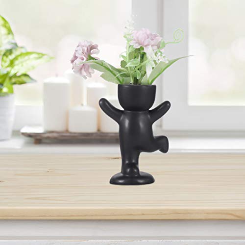 HEMOTON Head Planter Ceramic Air Plant Holders Table Top Display P...