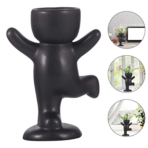 HEMOTON Head Planter Ceramic Air Plant Holders Table Top Display P...
