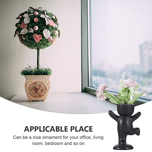 HEMOTON Head Planter Ceramic Air Plant Holders Table Top Display P...