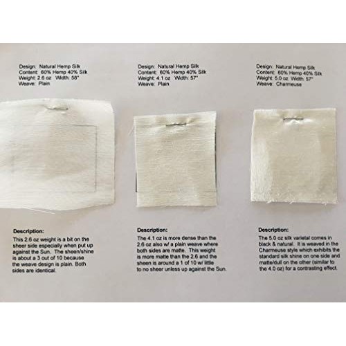 60% Hemp 40% Silk Blended Fabric by The Yard 57 inch, Natural - 5...