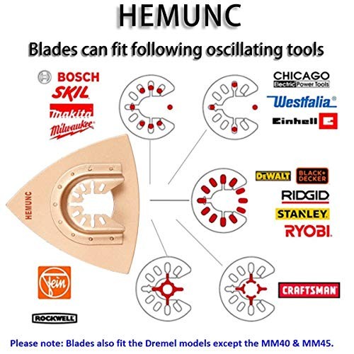 6pcs Universal Carbide Oscillating Saw Blades, HEMUNC Mixed Multit...