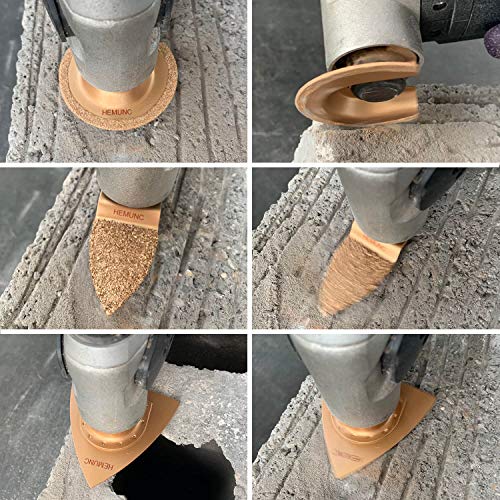 6pcs Universal Carbide Oscillating Saw Blades, HEMUNC Mixed Multit...
