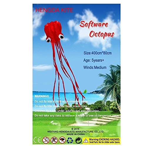 HENGDA KITE Software Octopus Flyer Kite with Long Colorful Tail fo...