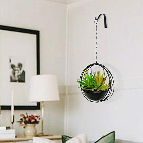 Metal Hanging Planters，Boho Black Metal Multi Ring Round Plant Ha...