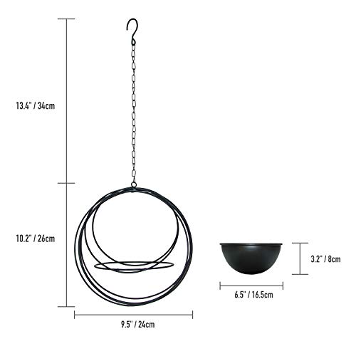 Metal Hanging Planters，Boho Black Metal Multi Ring Round Plant Ha...