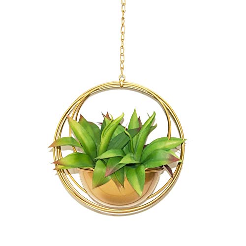 Metal Hanging Planters，Boho Gold Metal Multi Ring Round Plant Han...