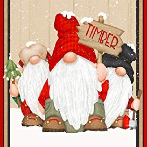 Flannel Timber Gnomies Gnome Chirstmas Fabric Panel by Shelly Comi...