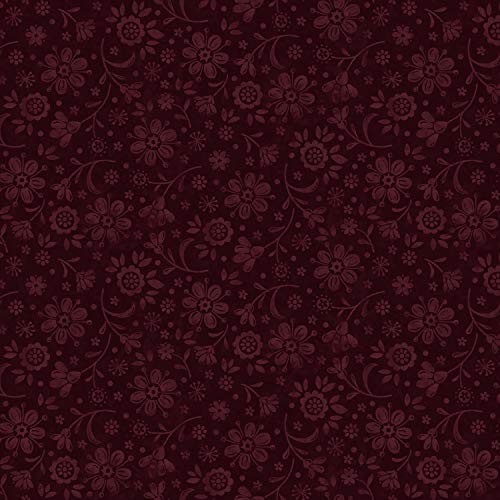Henry Glass Plant Kindness Calico Raisin Fabric by The Yard