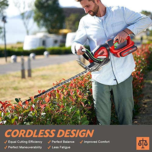 HENX 40V MAX Cordless Hedge Trimmer + Leaf Blower Combo Kit, 2.5AH...