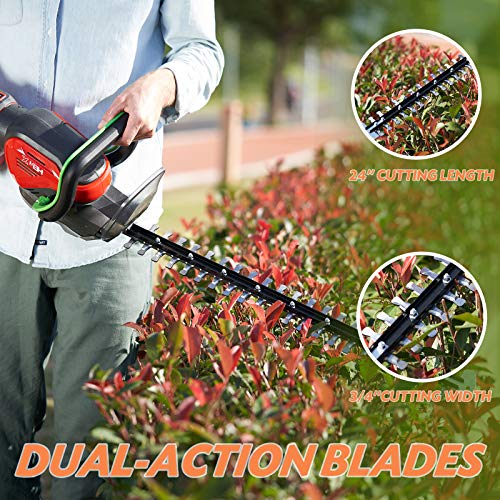 HENX 40V MAX Cordless Hedge Trimmer + Leaf Blower Combo Kit, 2.5AH...