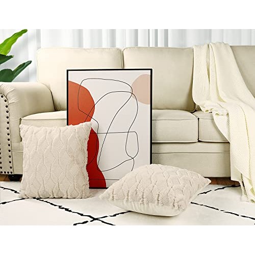 Henzxi Set of 2 Throw Pillow Covers 18x18 Inches Farmhouse Decorat...