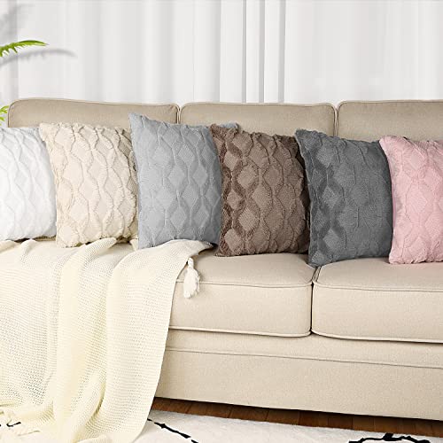 Henzxi Set of 2 Throw Pillow Covers 18x18 Inches Farmhouse Decorat...