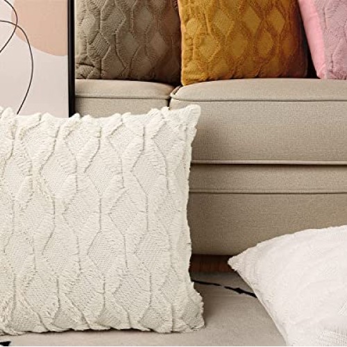 Henzxi Set of 2 Throw Pillow Covers 18x18 Inches Farmhouse Decorat...