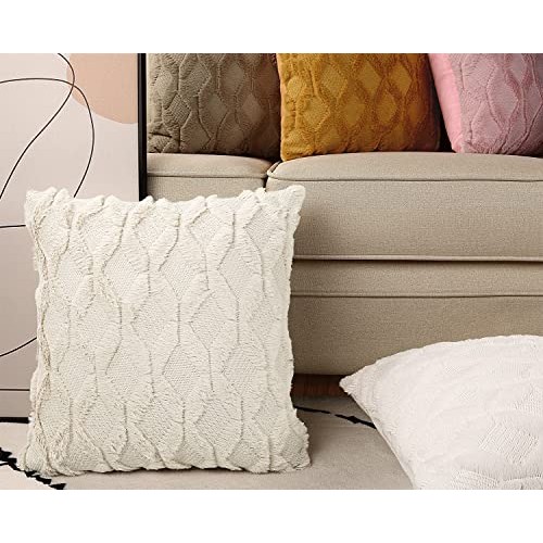 Henzxi Set of 2 Throw Pillow Covers 18x18 Inches Farmhouse Decorat...