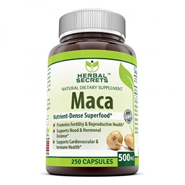 Herbal Secrets Maca 500 Mg 250 Caps - Supports Reproductive Health...